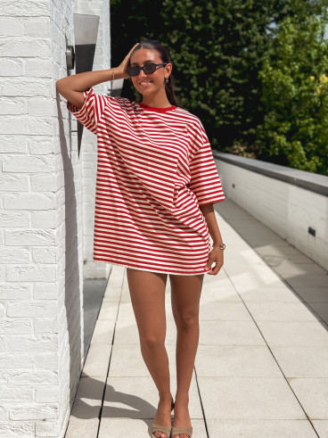 Robe Liora - Rouge/Beige