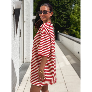 Robe Liora - Rouge/Beige
