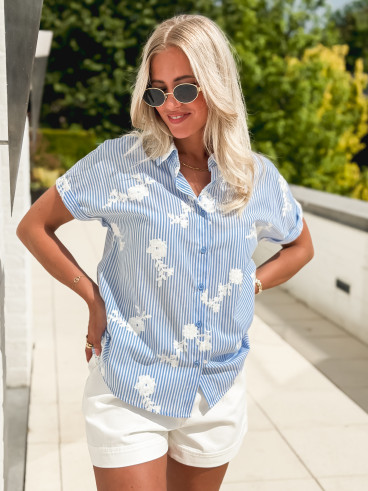 Chemise lignée Blanka - Bleu ciel