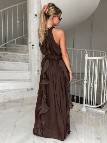 Robe longue Fiorélya - Chocolat