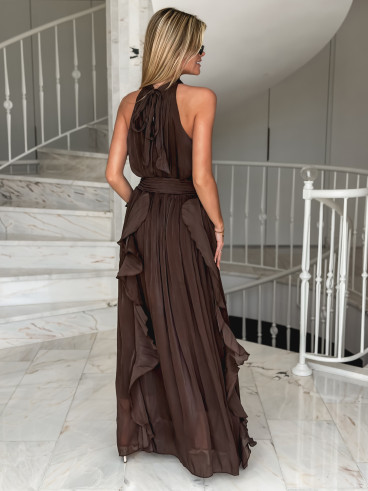 Robe longue Fiorélya - Chocolat