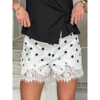 Short à pois Chanie - Blanc