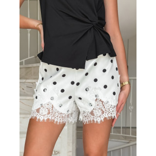 Short à pois Chanie - Blanc