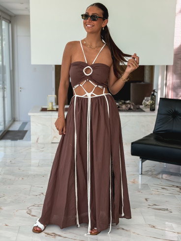 Robe longue Ysoria - Chocolat