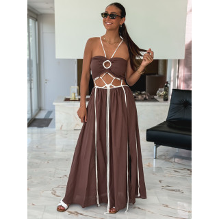 Robe longue Ysoria - Chocolat