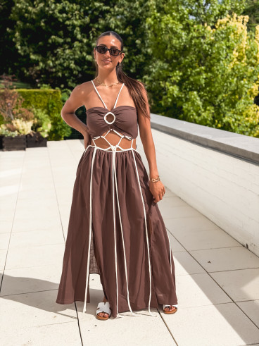 Robe longue Ysoria - Chocolat