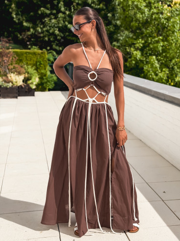 Robe longue Ysoria - Chocolat