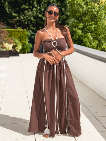 Robe longue Ysoria - Chocolat