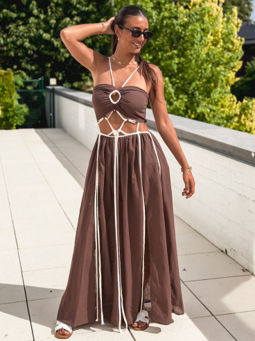 Robe longue Ysoria - Chocolat