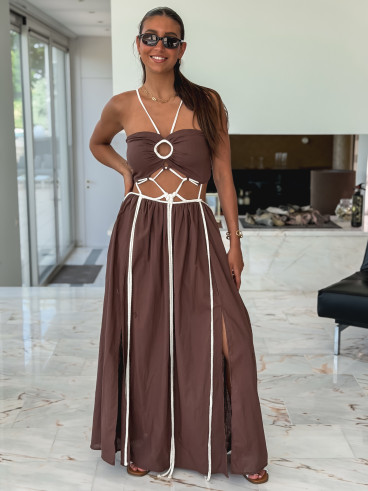 Robe longue Ysoria - Chocolat