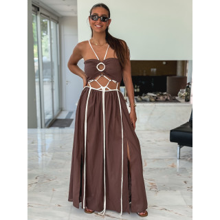 Robe longue Ysoria - Chocolat
