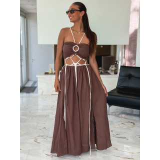 Robe longue Ysoria - Chocolat