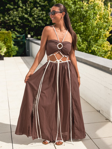 Robe longue Ysoria - Chocolat