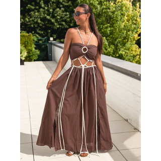 Robe longue Ysoria - Chocolat