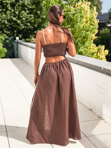 Robe longue Ysoria - Chocolat