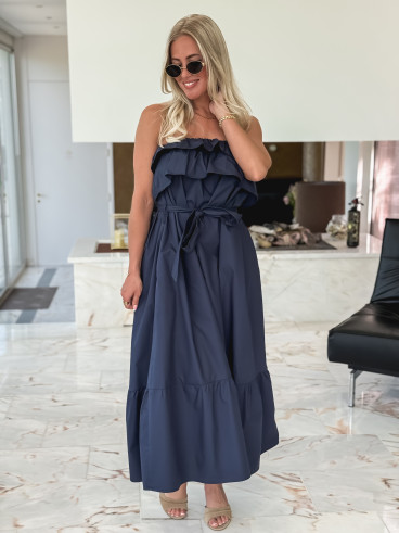 Robe longue Olanna - Bleu marine