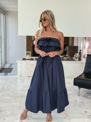 Robe longue Olanna - Bleu marine