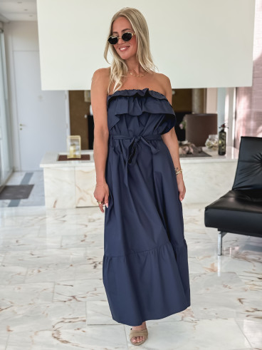 Robe longue Olanna - Bleu marine