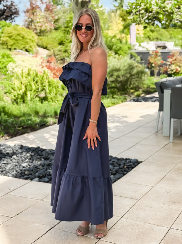 Robe longue Olanna - Bleu marine