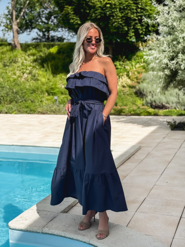 Robe longue Olanna - Bleu marine