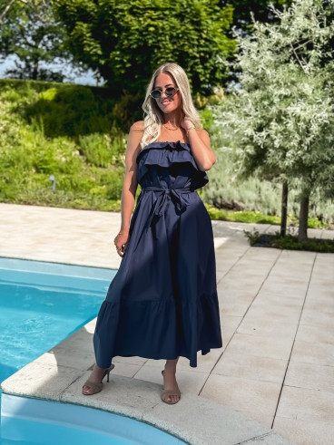 Robe longue Olanna - Bleu marine