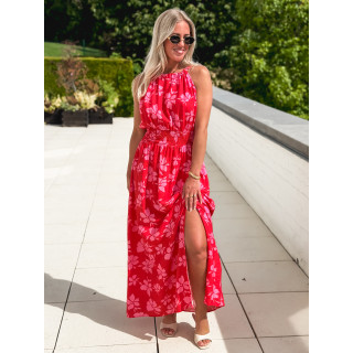 Robe à motifs Merve - Rouge