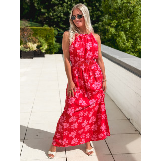 Robe à motifs Merve - Rouge