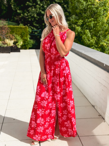 Robe à motifs Merve - Rouge