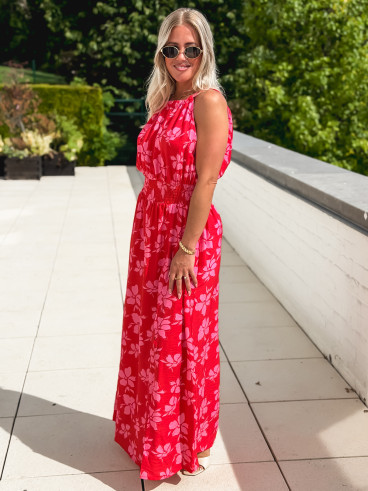 Robe à motifs Merve - Rouge