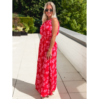 Robe à motifs Merve - Rouge