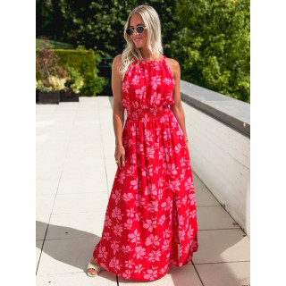Robe à motifs Merve - Rouge