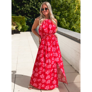 Robe à motifs Merve - Rouge