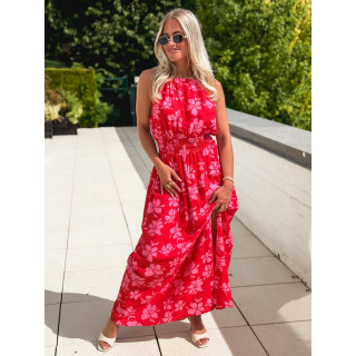 Robe à motifs Merve - Rouge