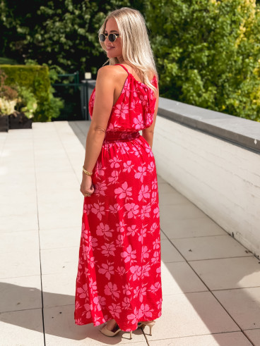 Robe à motifs Merve - Rouge