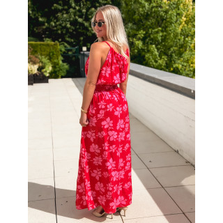 Robe à motifs Merve - Rouge