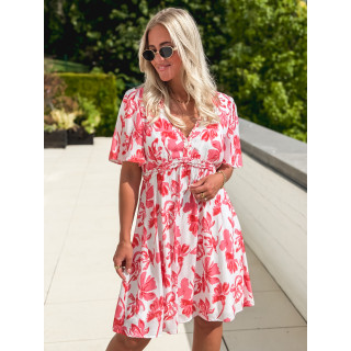 Robe courte Anastia - Blanc/Rose