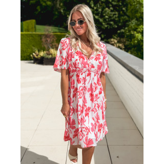 Robe courte Anastia - Blanc/Rose