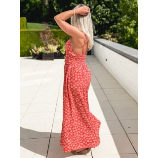 Robe longue à fleurs Ollie - Rouge