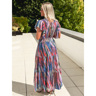 Robe longue à motifs Bailey - Bleu