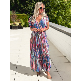Robe longue à motifs Bailey - Bleu
