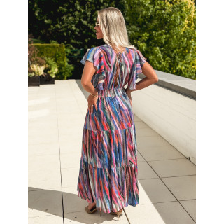 Robe longue à motifs Bailey - Bleu