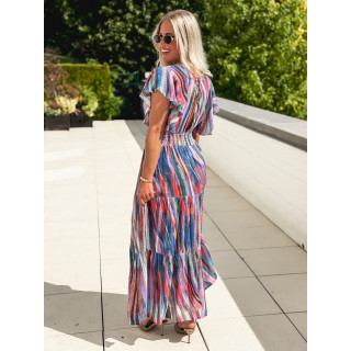 Robe longue à motifs Bailey - Bleu