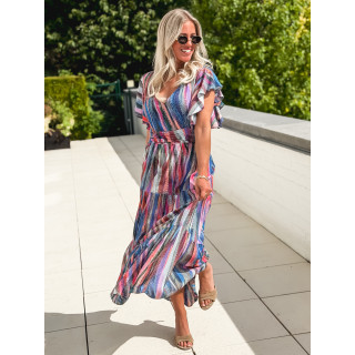 Robe longue à motifs Bailey - Bleu