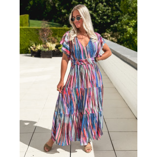 Robe longue à motifs Bailey - Bleu