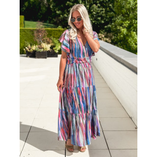 Robe longue à motifs Bailey - Bleu