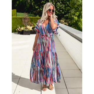 Robe longue à motifs Bailey - Bleu
