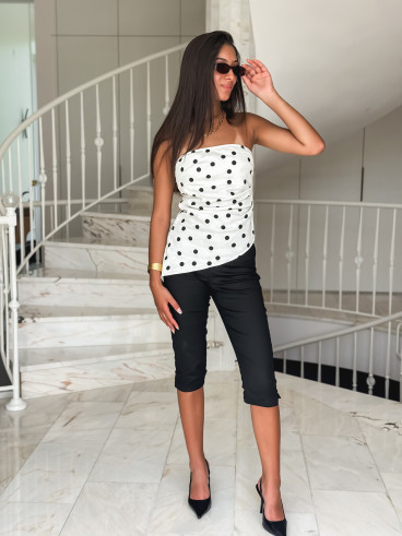 Bustier à pois Célyne - Blanc/Noir Bustier à pois Célyne - Blanc/Noir