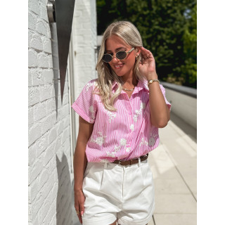 Chemise lignée Blanka - Rose