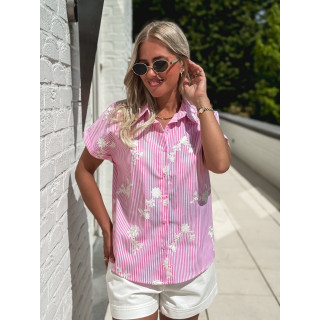 Chemise lignée Blanka - Rose