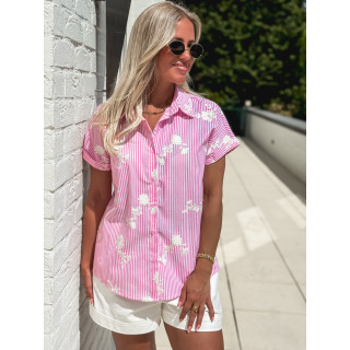 Chemise lignée Blanka - Rose